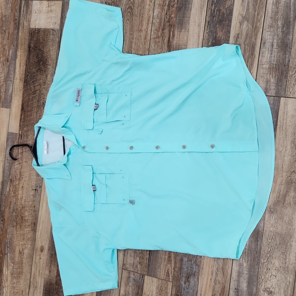 Columbia PFG Mens Bahama II Moisture Wicking Short Sleeve Button Down LG